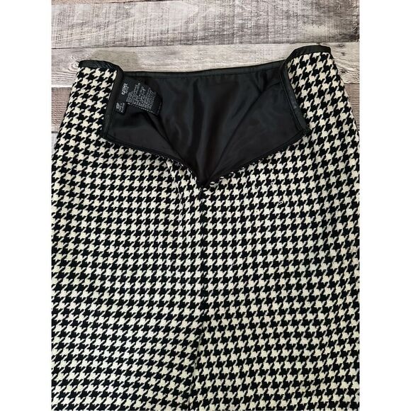 Vintage Kasper APL Houndstooth Black & White Wool 2 Piece Blazer Skirt Set | 10P - Picture 7 of 12
